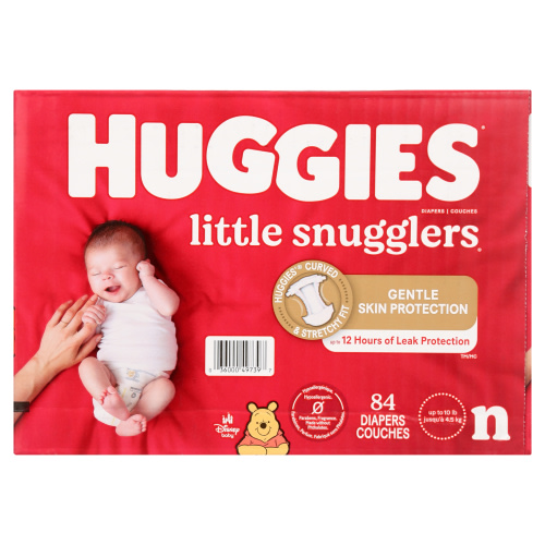 Huggies Newborn Size, 84 Ct, Little Snugglers Baby Diapers