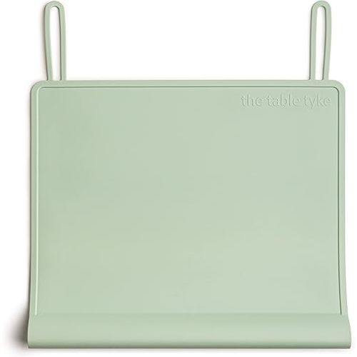 100% Silicone Placemat with Teething Edge Bumper/Spill Stopper | Dishwasher Safe, Travel Ready Non-Slip Suction Activity Mat for Infants, Babies, Toddlers, Children, Kids (Sage Green)
