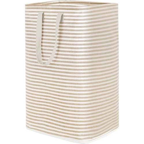 Lifewit Laundry Hamper Large Collapsible Laundry Basket, Freestanding Waterproof Clothes Hamper Storage with Easy Carry Handles for Clothes in Bedroom Bathroom College Dorm for Adults,Beige, 80L