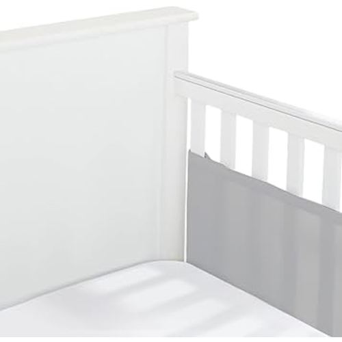 BreathableBaby Forro de malla transpirable para cunas de tamaño completo, malla clásica de 0.118 in, gris (tamaño 2FS cubre 2 lados)