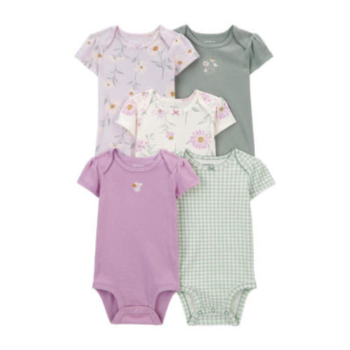 Carter's Baby Girls 5-pc. Short Sleeve Bodysuit