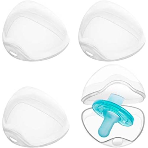 LANEYLI Pacifier Box Pacifier Shield Case Pacifier Clip Holder (Transparent)- Pack of 4