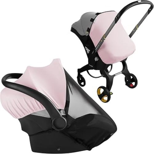 Car Seat Cover Baby - Infant Newborn Carseat Cover for Summer - Doona Car Seat Cover - Mosquito Net for Car Seat - Breathable Sunshade Extension Canopy Bug Protector