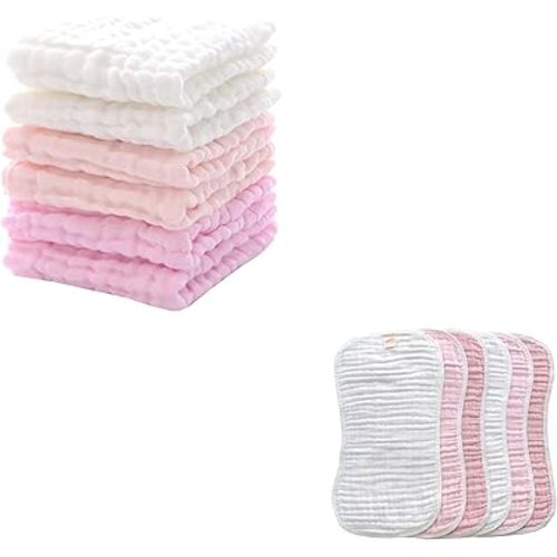 MUKIN Baby Washcloths and Burp Cloths Sets