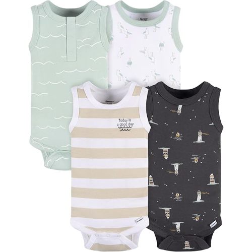 Gerber Baby Boys' Multi-pack Sleeveless Onesies Bodysuit