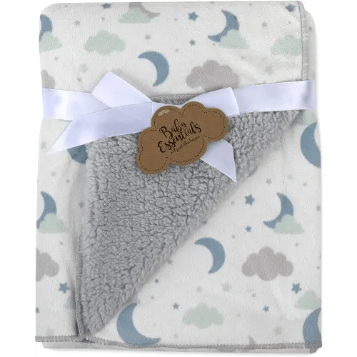 Sherpa Fleece Baby Blankets for Boys and Girls – Colorful, Reversible Baby Blankets for Newborns, Infants, Toddlers, and Nursery (Celestial)