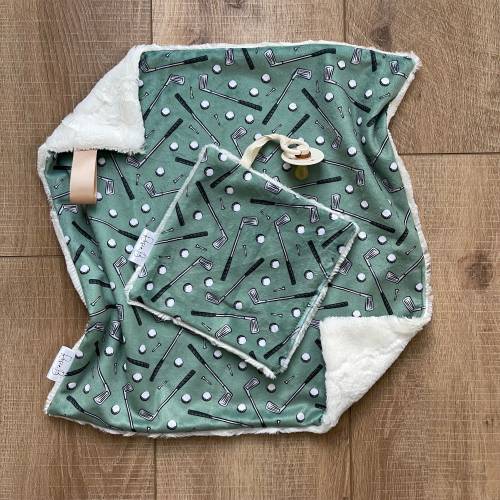 Golf Blanket; Golfer Lovey; Little Golfer Lovey Blanket; Neutral Baby Blanket; Baby Shower Gift; Lovie; Binky Holder; Golf Nursery