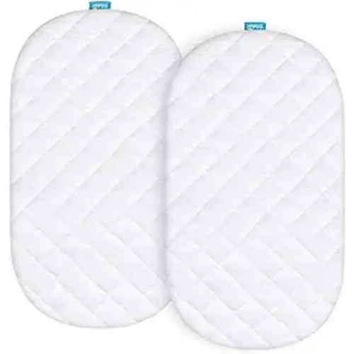 Bassinet Mattress Pad Cover Compatible with 4moms Mamaroo Sleep Bassinet, 2 Pack, Waterproof