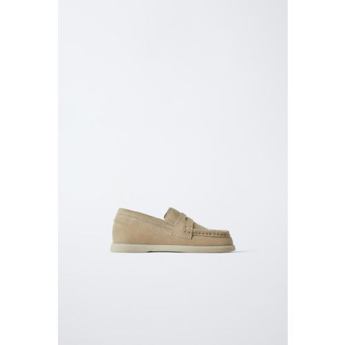 LEATHER PENNY LOAFERS - Sandy Brown | ZARA United States