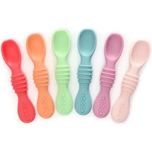 PrimaStella Silicone Chew Spoon Set for Babies and Toddlers | Safety Tested | BPA Free | Microwave, Dishwasher and Freezer Safe