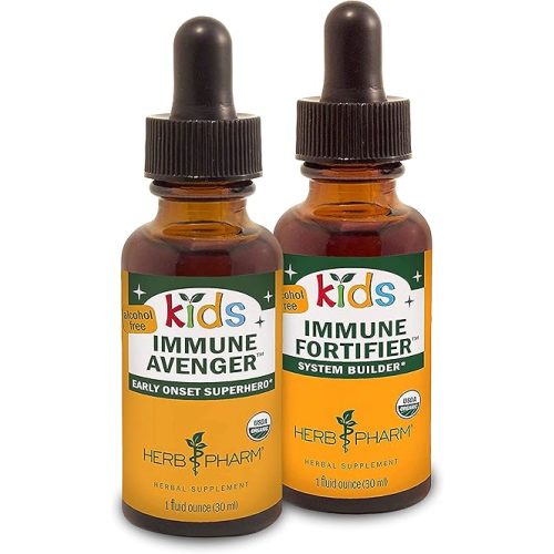 Herb Pharm Kids Alcohol-Free Immune Fortifier, 1 Oz and Kids Alcohol-Free Immune Avenger, 1 Oz Herbal Gift Set