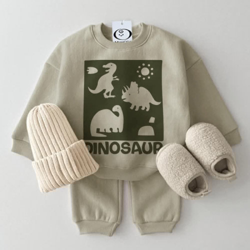 DINOSAUR Baby 2-Piece Grey Green Set