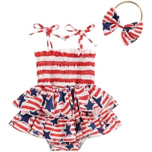 MERSARIPHY Newborn Baby Girl Summer Outfit Sleeveless Ruffle Smocked Halter Tulle Romper Dress One-piece Jumpsuit Clothes