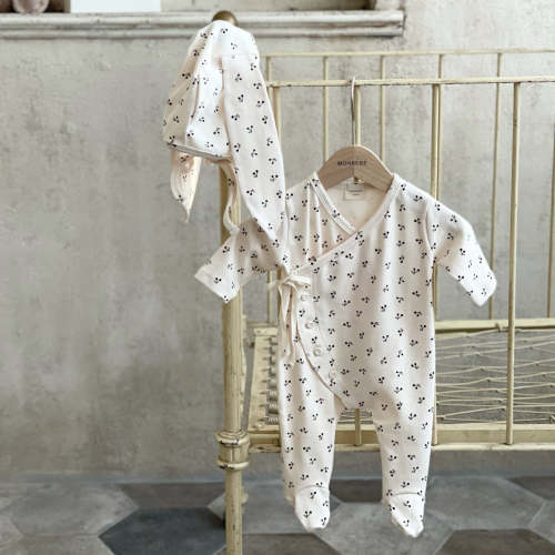 Baby Footed Romper + Bunny Ears Bonnet Set (0-6m)- Cherry – AT NOON STORE