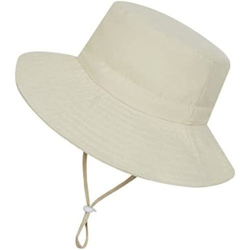Baby Sun Hat Toddler Bucket Hats Summer Sun Protective Kids Beach Hats Wide Brim Outdoor Camping Hat for Boys Girls