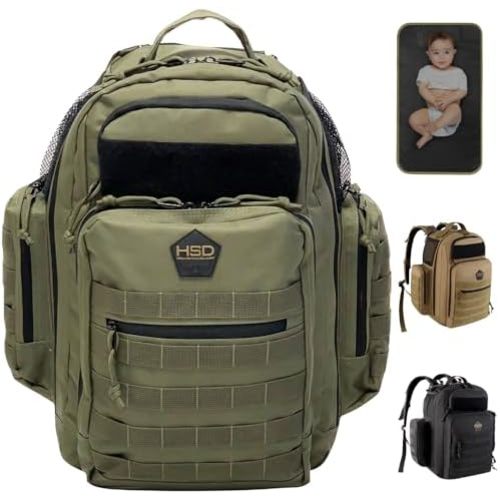 HighSpeedDaddy - Baby Diaper Backpack, Military-Grade, Waterproof, Compact Baby Travel Bag w/Stroller Straps & Tablet Sleeve