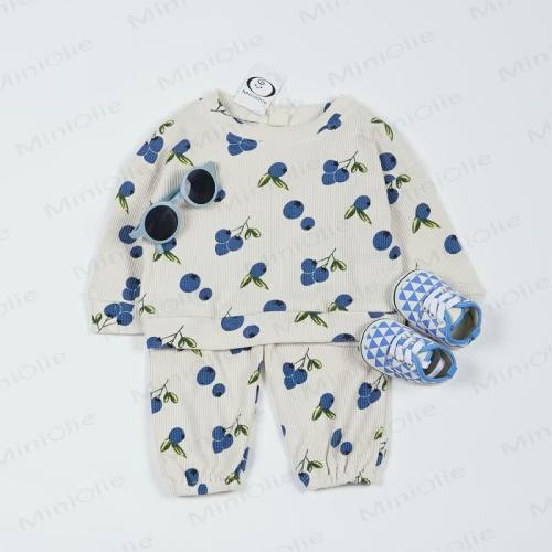 Baby 2-Piece Blueberry Waffle Apricot Set