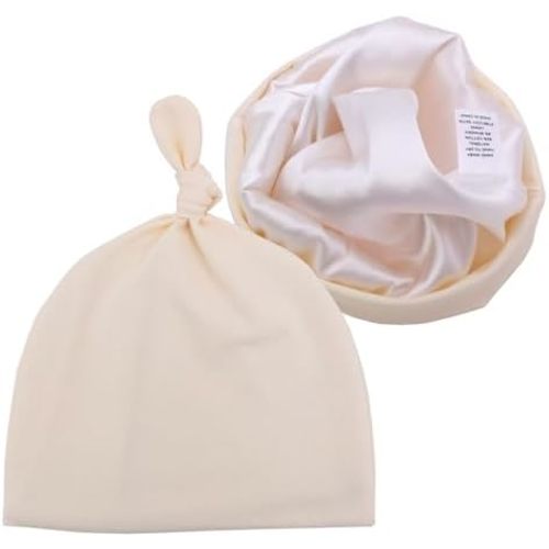 Silky Satin Lined Newborn Hat Hair Care Knot Beanie Hats for Infant Baby Boys Girls Caps 0-6 Months