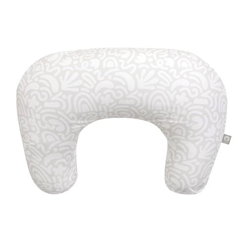 Boppy Nursing Pillow - Ergonomic Bottle & Breastfeeding Pillow with High, Firm, Large Area, Water-Repellent with Washable Cover; Baby Safety Alliance Verified - Cream Retro Squiggle