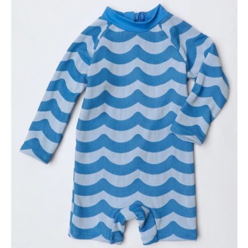 Jacquard Wave Swimwear in Light Blue