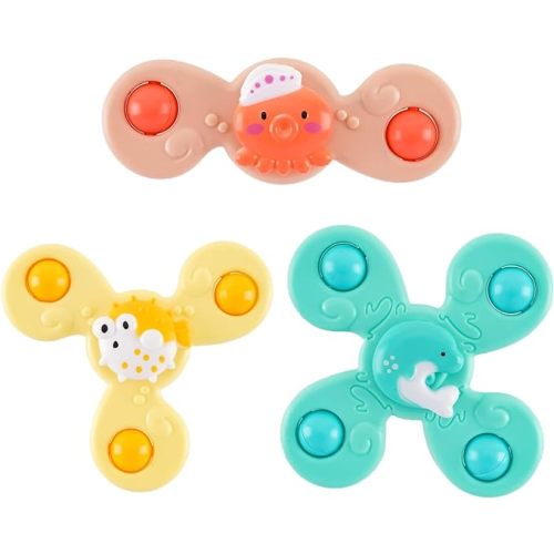 Suction Cup Spinner Toy for Baby 12-18Months, Bath Toys for Toddlers 1-3, Boys and Girls 1st Birthday Sensory Toys Gifts - Ocean