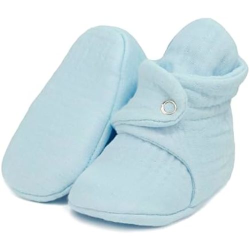Ella Bonna Baby Booties Organic Cotton Muslin Newborn Baby Slippers Baby Boy Booties, Infant Girl Booties, 6-12 months, 0-6 Months, 12-18 Months, 0-3 Months, 18-24 Months, Toddler Shoes