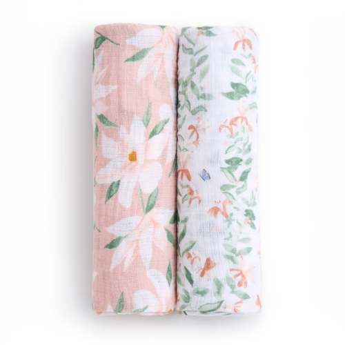 Cotton Muslin Swaddles (2) - Butterfly Garden