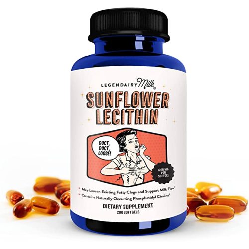 Legendairy Milk Sunflower Lecithin, 1200mg Organic Sunflower Lecithin Supplement for Clogged Milk Ducts, Made in USA, 200 Softgels