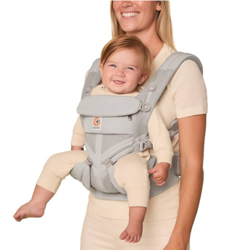 Front-facing Carrier - Ergobaby Omni Classic (formerly OMNI 360) All-Position Baby Carrier for Newborn to Toddler with Lumbar Support and Cool Air Mesh, 7-45 Pounds, Pearl Grey, One Size