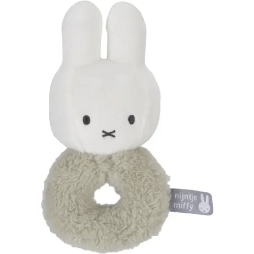 Miffy Fluffy Ring Rattle Green | Baby Bunting AU