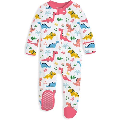 UNIFACO Baby Girls Boys Footed Pajamas One-Piece Sleeper Snug Fit Sleep and Play Zip Front Footie Romper 0-12 Month