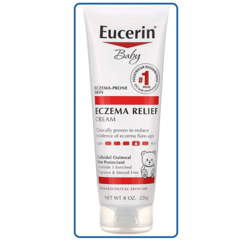 Eucerin Baby Eczema Relief Body Cream, Fragrance Free Baby Eczema Cream with Colloidal Oatmeal, Ceramide-3 and Licorice Root Extract, 8 Oz Tube