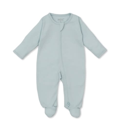Kissy Love Light Blue Zip Footie- Newborn