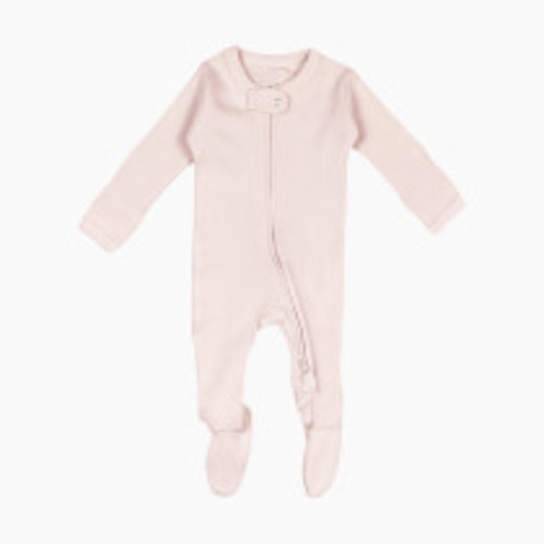 L'ovedbaby Organic 2-Way Zipper Footie - Blush, 3-6M