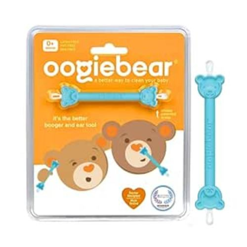 oogiebear Baby Nose Cleaner & Ear Wax Removal Tool - Safe Booger & Earwax Removal for Newborns, Infants, Toddlers - Dual-Ended - Essential Baby Stuff - 1 Blue booger picker