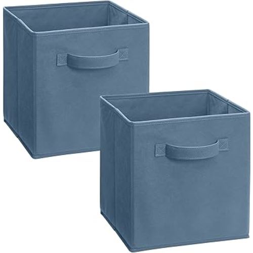 Cubical Fabric Drawer, Denim Blue, 2-Pack