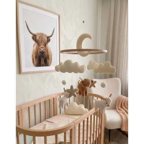 Highland Cow Baby Crib Mobile