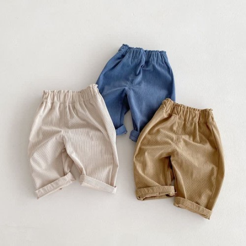 Baby Pure Color Corduroy Casual Pants