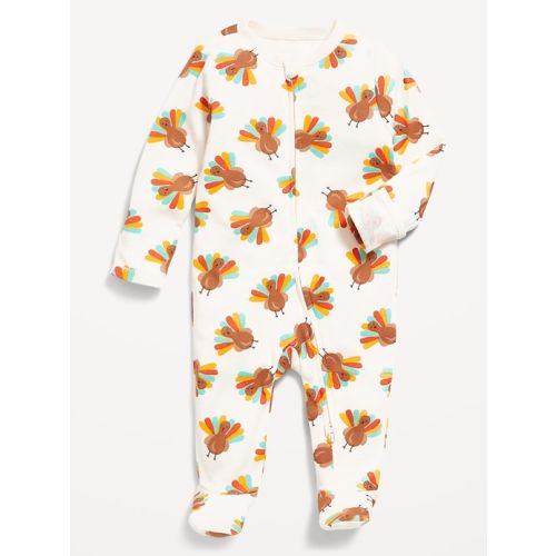 2-Way-Zip Printed Sleep & Play Footed One-Piece for Baby