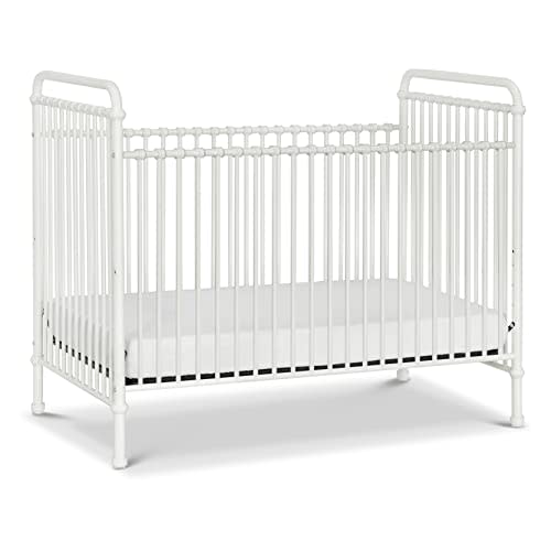 Namesake Abigail 3-in-1 Convertible Metal Crib in Washed White, Greenguard Gold Certified