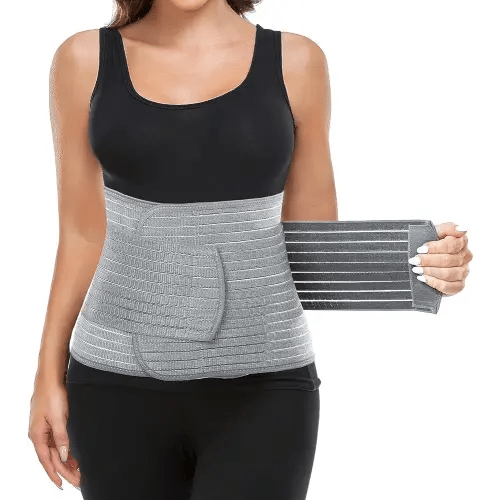 MAMODY Postpartum Belly Wrap, Postpartum Belly Band, Abdominal Binder, Abdomen Hernia Support Belt, Waist/Pelvis Belt(Polyester Bamboo Charcoal Fiber, L/XL)