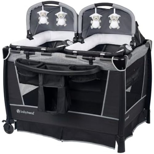 Baby Trend Retreat Nursery Center Playard, Bassinet & Storage, Quarry