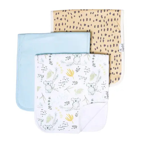 Copper Pearl Baby Burp Cloth Large 21''x10'' Size Premium Absorbent Triple Layer 3-Pack Gift Set “Aussie