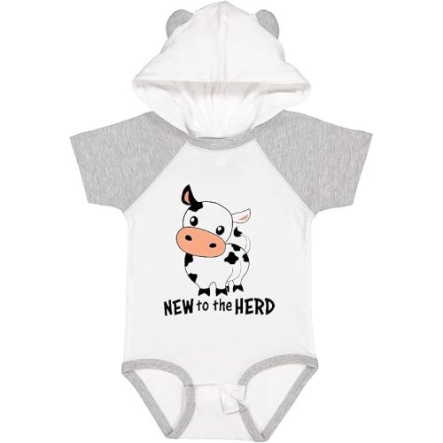 inktastic New To the Herd Cute Cow Baby Bodysuit