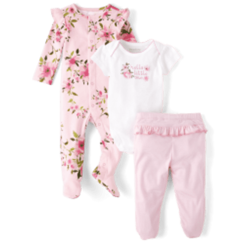 Baby Girls Floral Take Me Home 3-Piece Set