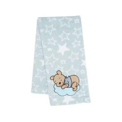 Disney Baby Starlight Pooh Blue/White Soft Fleece Baby Blanket