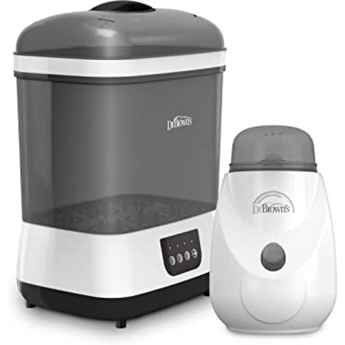 Dr. Brown's Clean Steam Baby Bottle and Pacifier Sterilizer and Dryer with Insta-Feed Bottle Warmer Combination Pack