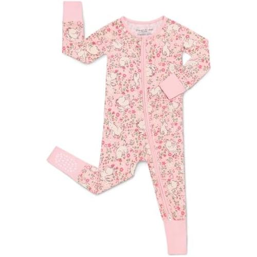 Bamboo Viscose Convertible Baby Footies Pajamas, footies for babies, Zipper Pajamas Baby Girls 0-24M