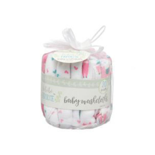 Le Bebe Favorites Baby Washcloths - Pink Butterfly, 20 Pack