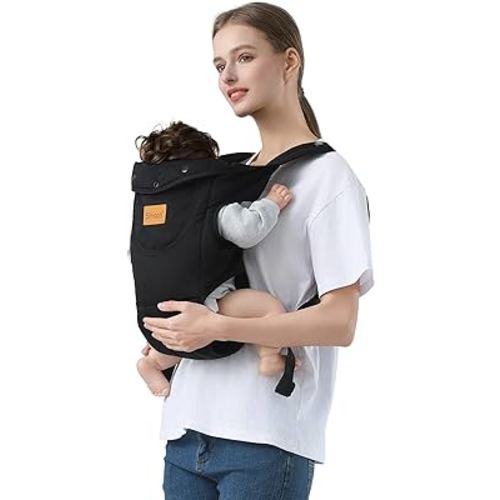Baby Carrier Newborn to Toddler, Cozy Baby Wrap Carrier(7-30lbs), Easily Adjustable Toddler Carrier, Lightweight Baby Holder Carrier, Black